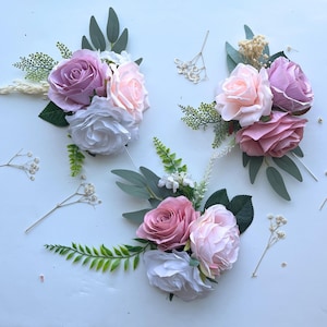 Dusty Rose Flower Cake Toppers Wedding Cake Decoration DIY Cake Arrangement Artificial Flower Cake Topper Faux Floral Topper