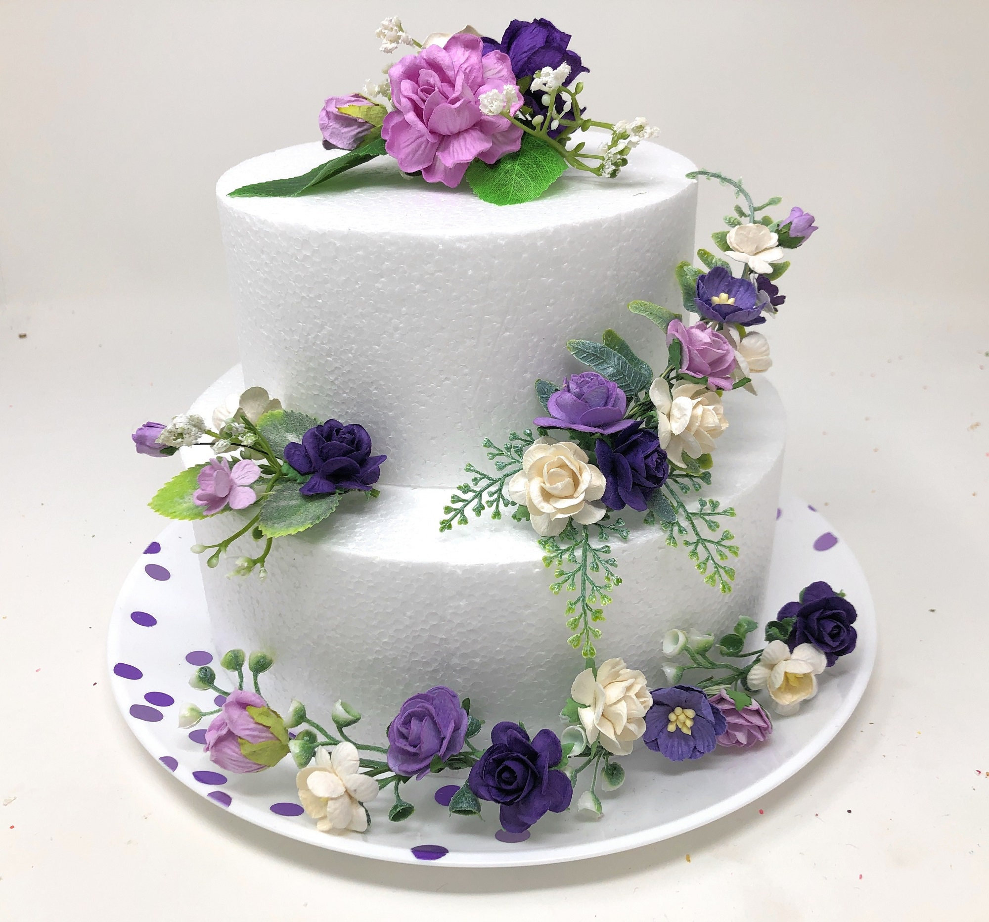 Custom Wedding Cake Flowers Birthday Cake Decoration Purple - Etsy