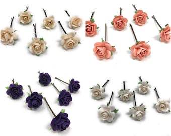 Hair Pins Purple Bridal Hair Clips Wedding Lavender Rose Hairclips  Flower Hair Accessories