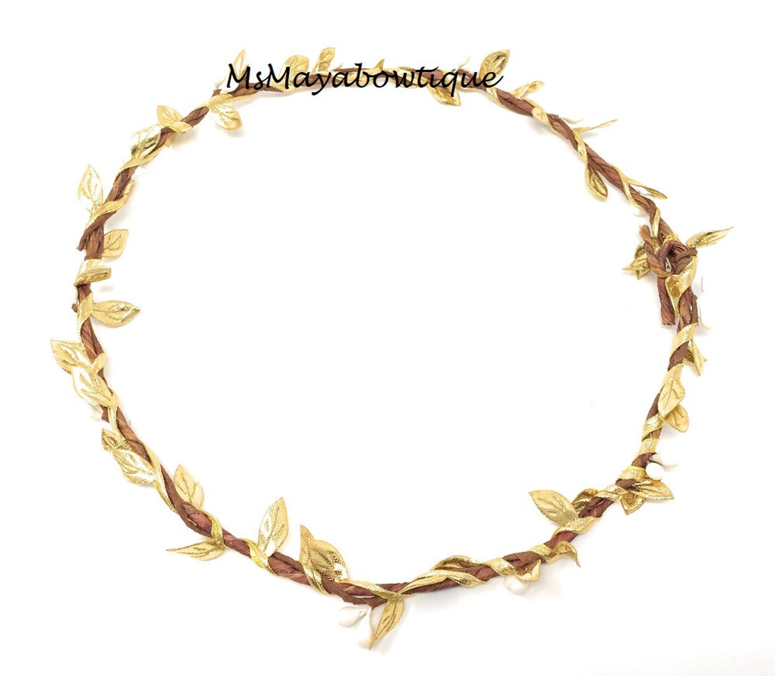 Gold Leaf Flower Crown Flower Crown Gold Gold Halo Headband Etsy