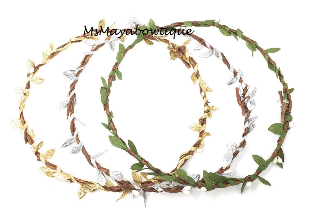 Gold Leaf Flower Crown Flower Crown Gold Gold Halo Headband Etsy