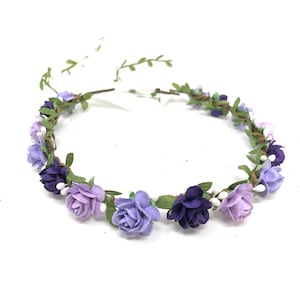 Lavender Flower Crown: Purple Floral Headband, Bridal Hairpiece