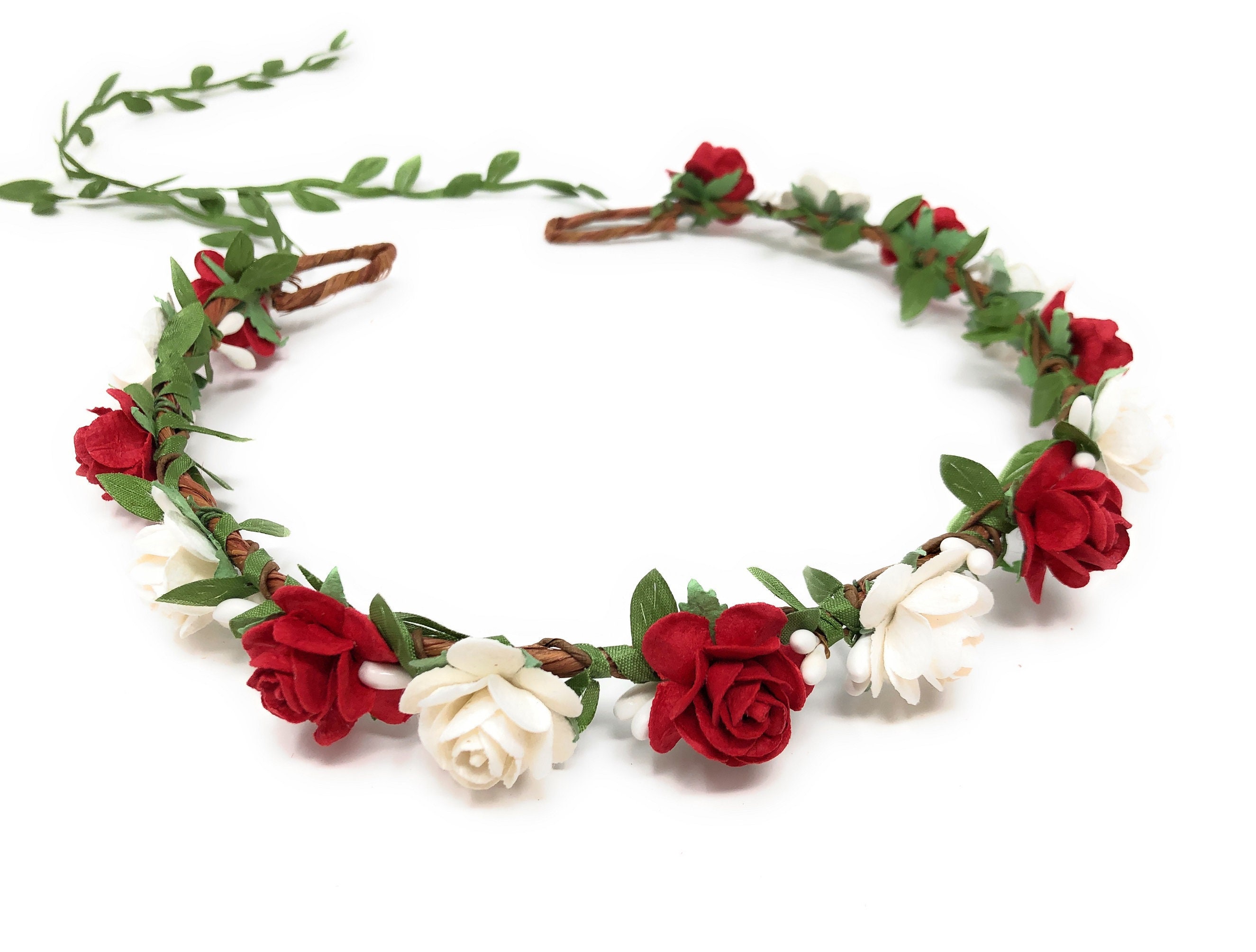 Red flower crown wedding flower crown toddler red flower Etsy