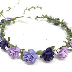 Lavender Flower Girl Crown: Rustic Wedding Headband