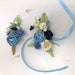 Blue boutonniere and corsage set, Flower wrist corsage, Boutonniere for men, Bridesmaids corsage, Groomsmen boutonniere, flower boutonniere 