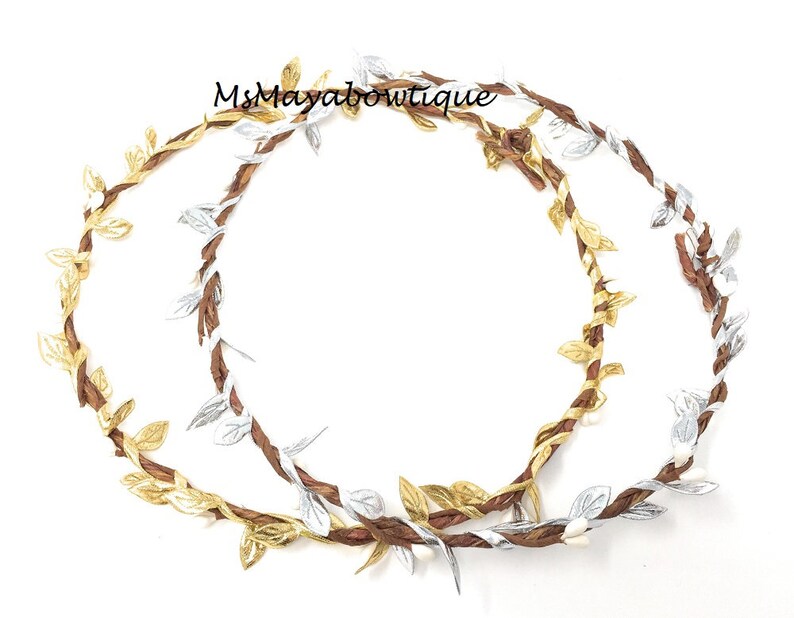 Gold Leaf Flower Crown Flower Crown Gold Gold Halo Headband Etsy