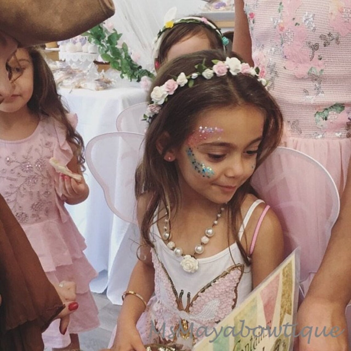 Flower Crown Blue Flower Girl Crown Baby Girl Royal Flower Etsy