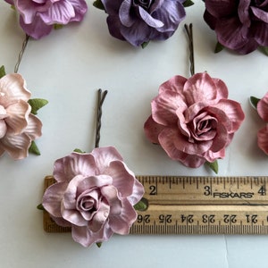 Bobby Ruler Mulberry Paper Rose Hair Pins: Romantic Wedding Hair Accessories - Etsy