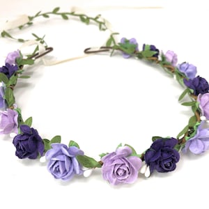 Purple Flower Crown: Lavender Floral Halo Headband