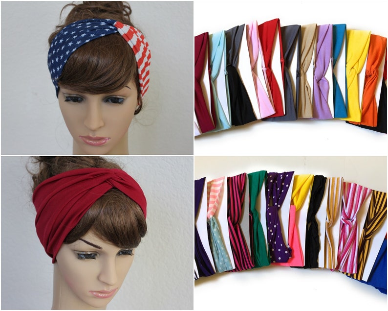 Women Headbands Twisted Headpieces July 4th Headband Fabric Etsy