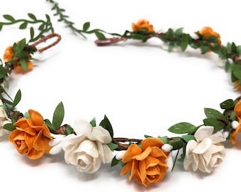 Fall Flower Tiara Crown: Handmade Floral Headband for Girls