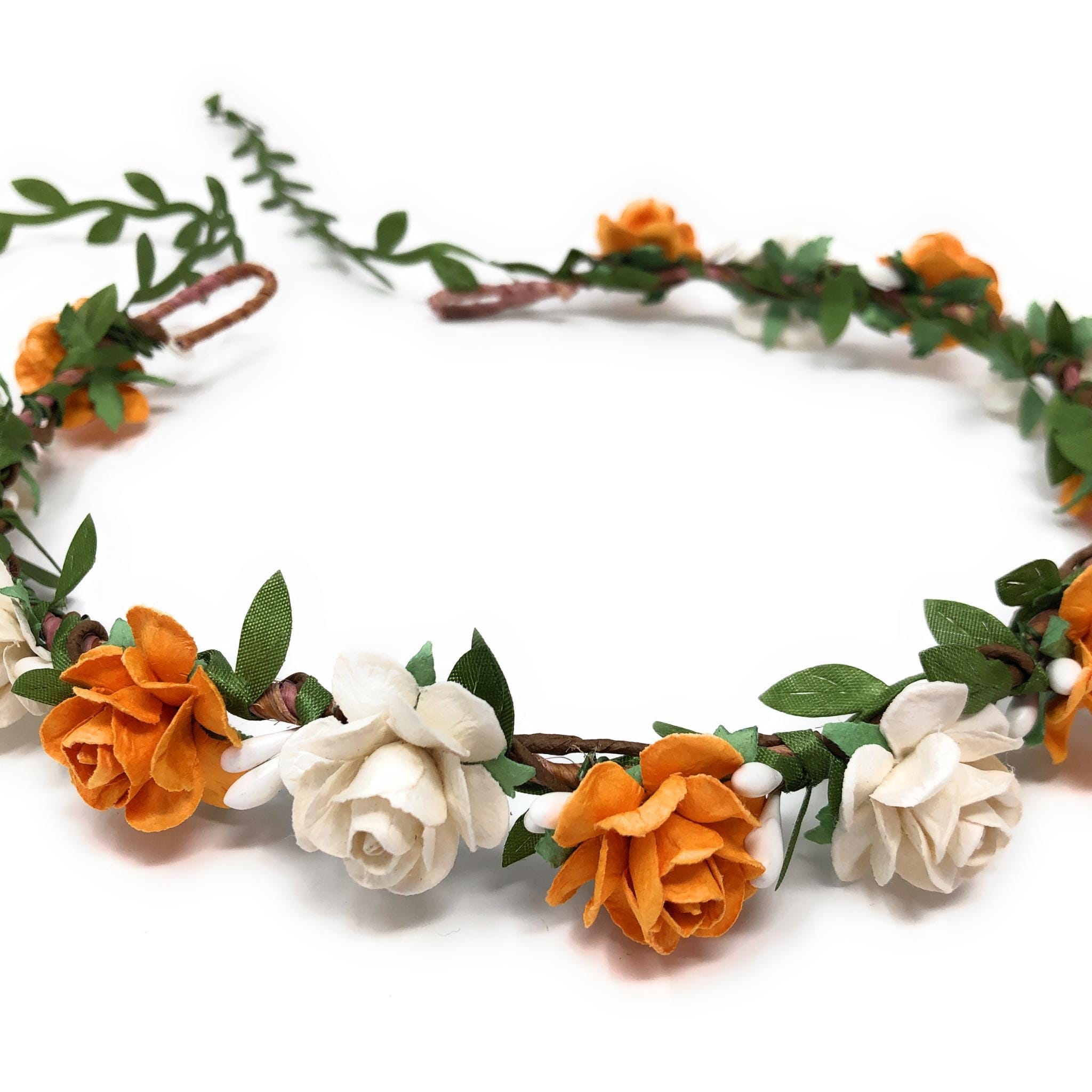 Fall Flower Tiara Crown: Handmade Floral Headband for Girls 