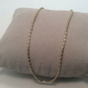 10k Solid Real 2 Tone Yellow Gold Disco Bar ball Beads Ankle Bracelet 10&#39;&#39; 2.70gr