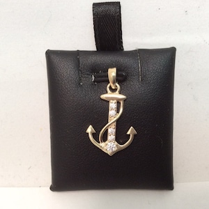 10k Yellow Real Solid Gold Anchor Cross  Pendant Charm Piece 1.30 grams