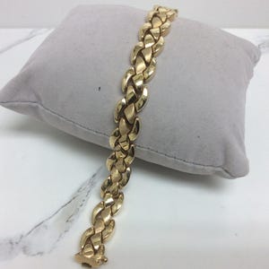 21.30 Grams  11.7mm Lady 14k Yellow REAL Solid Gold XO Hearts Fancy Bracelet 7.5&#39;&#39;