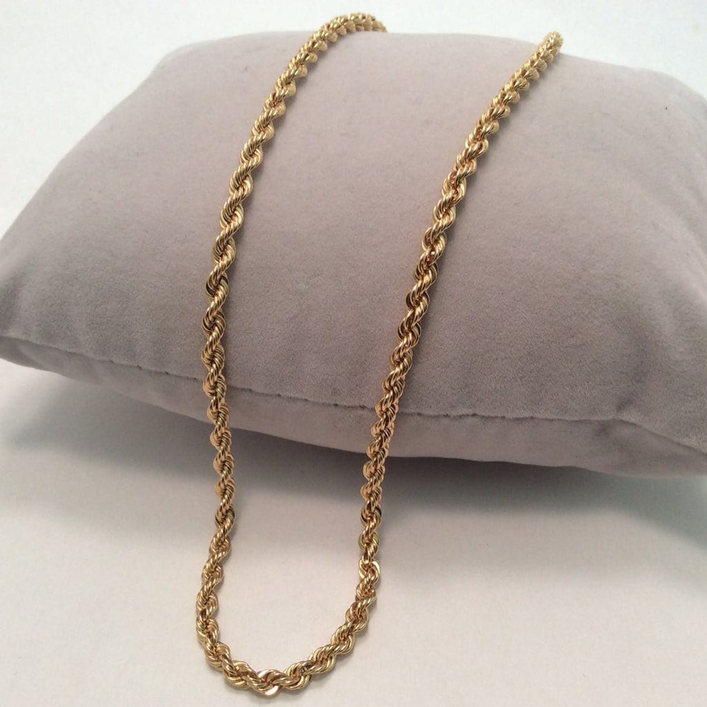 Catena Di Corda 14k Solida Bianca / Oro Giallo 2mm, 3mm O 3,8mm Collana Intrecciata, Per Ciondolo, Per Donne, Per Uomini, Per Donne, Regalo Per Lui - Italia