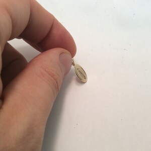 14K Yellow Real Solid Gold Oval VIRGIN MARY MIRACULOUS Medal Charm ...