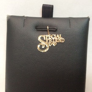 Solid 14K Yellow REAL Gold Special Friend Slide Pendant Charm name Plate .70 gr
