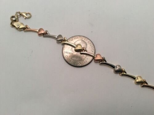 Herz - Armband Aus Tricolor 585 / 14K Gold