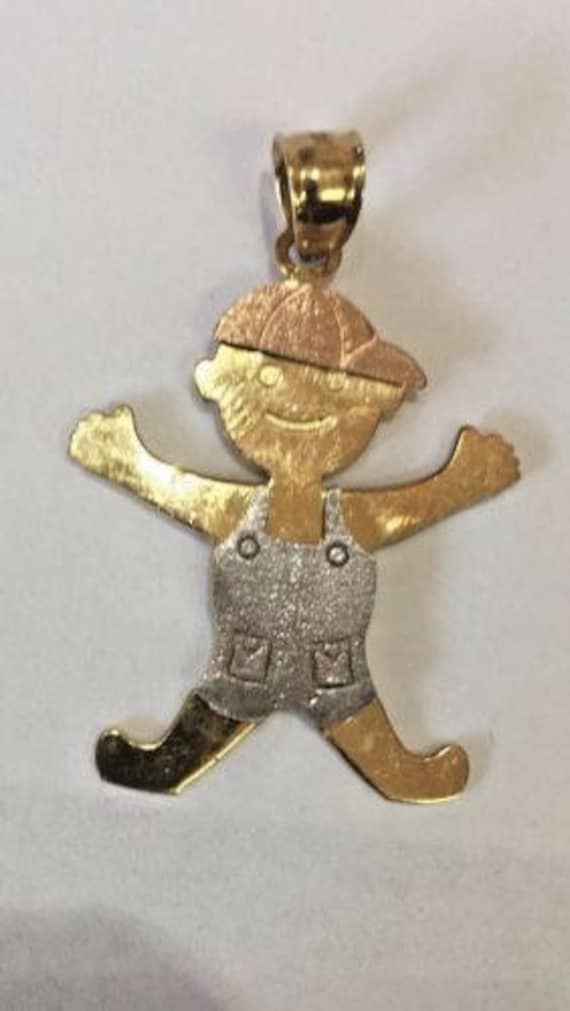 14k White Gold Solid Polished Laser Etched Cuddle Charm