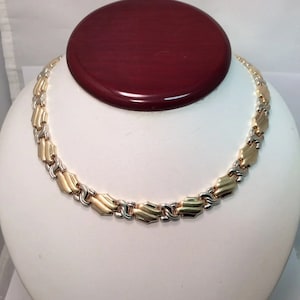 Lady&#39;s 14k REAL Solid Heavy Real 2 Tone Gold XO Hearts and Kisses ketting 40,50gr 18&#39;&#39;