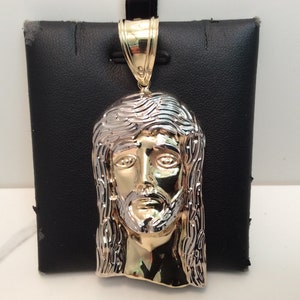 7.40 Grams Large Mens 10k Yellow Real Gold Hip Hop Jesus Piece Charm Pendant