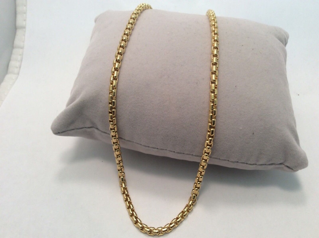 14k Yellow Real Solid Gold Rolo Box Link Heavy Necklace Chain 26'' 40. ...