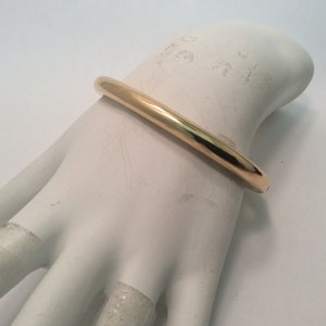 18K Yellow Real Solid Gold High Polished Lady Bangle Bracelet 16.80g 7 1/2&#39;&#39; 6mm
