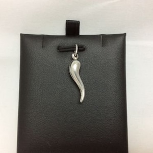 925 Sterling Silver Real Good Luck Italian Horn Pendant Charm 1 gram
