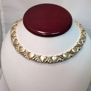 Dames 14k REAL massief zwaar echt gouden XO Hearts and Kisses-ketting 42,00 gr 16&#39;&#39;