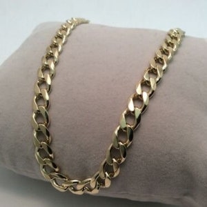 16.90 Grams 6.7mm 9&quot; Men 10k Yellow Real Solid Gold Curb Cuban Miami Bracelet