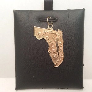 Echte 14K geel massief gouden Florida State Map hanger bedel 5 gram