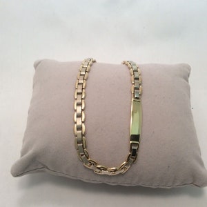 men lady 18K yellow solid real gold ESSEMME ID fancy LINK Bracelet 8 1/2&#39;&#39;   17.20GR
