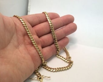 Collana Da Uomo Catena A Maglie Cubane Miami In Oro Giallo 10k - Foto 3