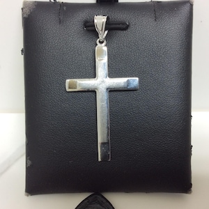 14k Real Solid White Gold Cross  Charm Pendant  4.50gr