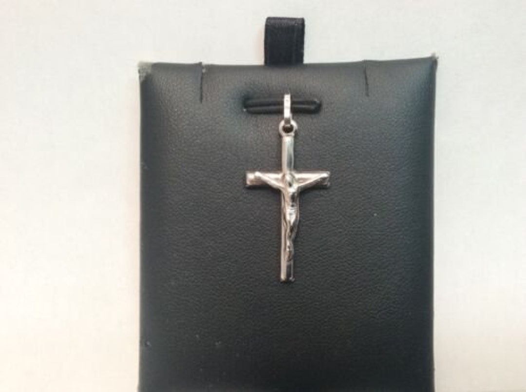 Sterlng Slver Crucfx Cross Wth Bead Chan 925 Slver - Etsy