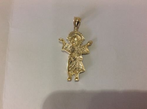 10k Yellow Real Gold Divino Nino Baby Jesus Religious Charm