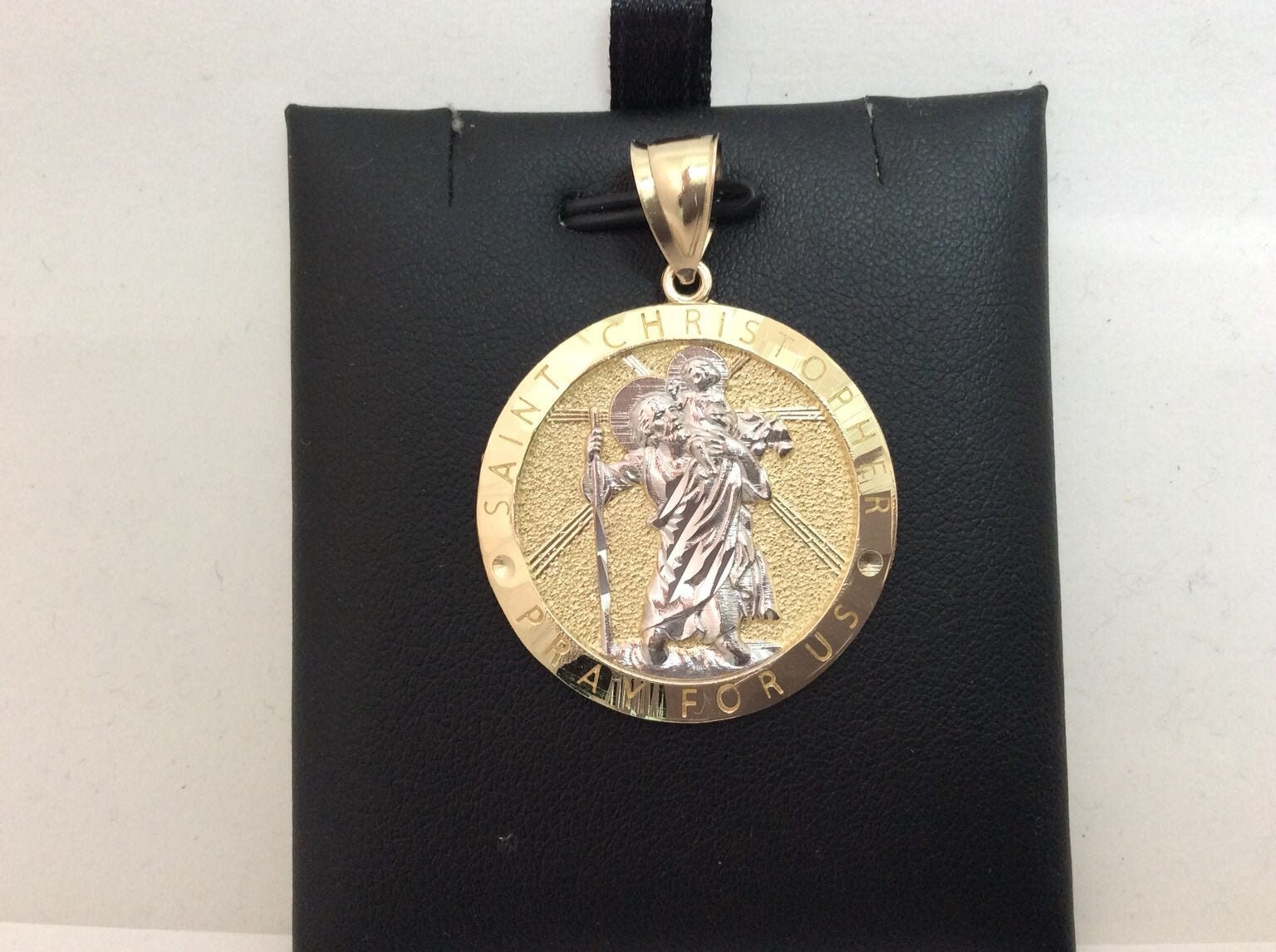 10K Yellow Real Gold Medallion Pendant 