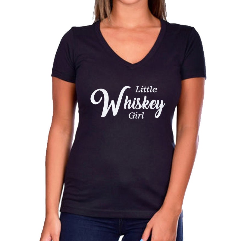 Little Whiskey Girl Ladies Glitter Short Sleeve VNeck TShirt Etsy