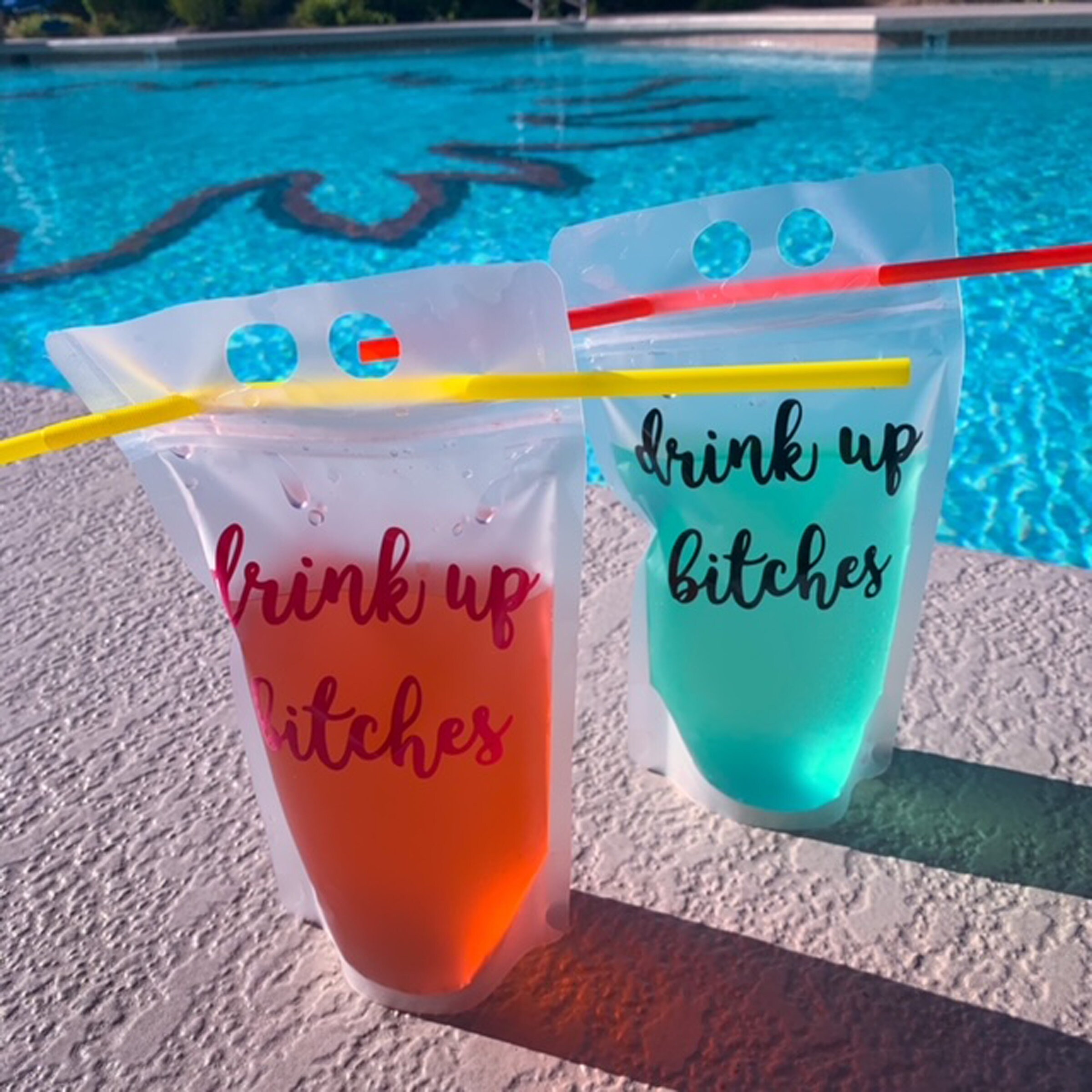 Drink up Bitches Reusable Drink Pouch Adult Beverages Etsy