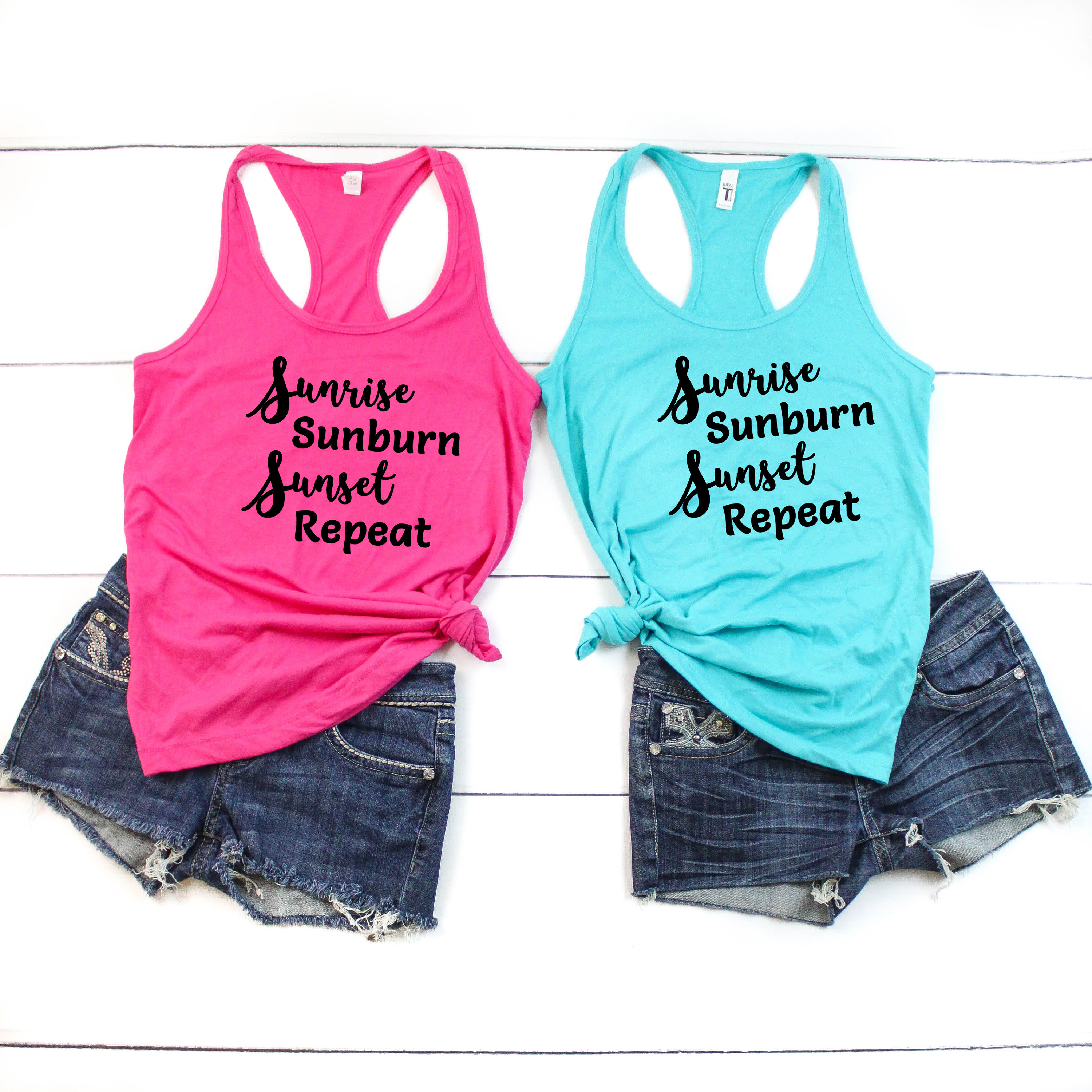 Sunrise Sunburn Sunset Repeat Glitter Tank Top Tee Funny - Etsy Canada