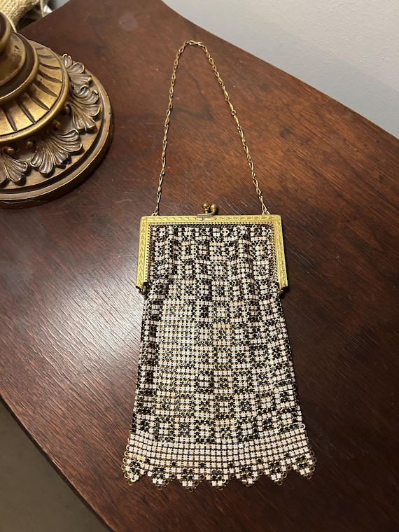Flapper Style Whiting & Davis Enameled Mesh Purse - image 1