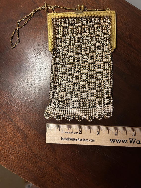Flapper Style Whiting & Davis Enameled Mesh Purse - image 3