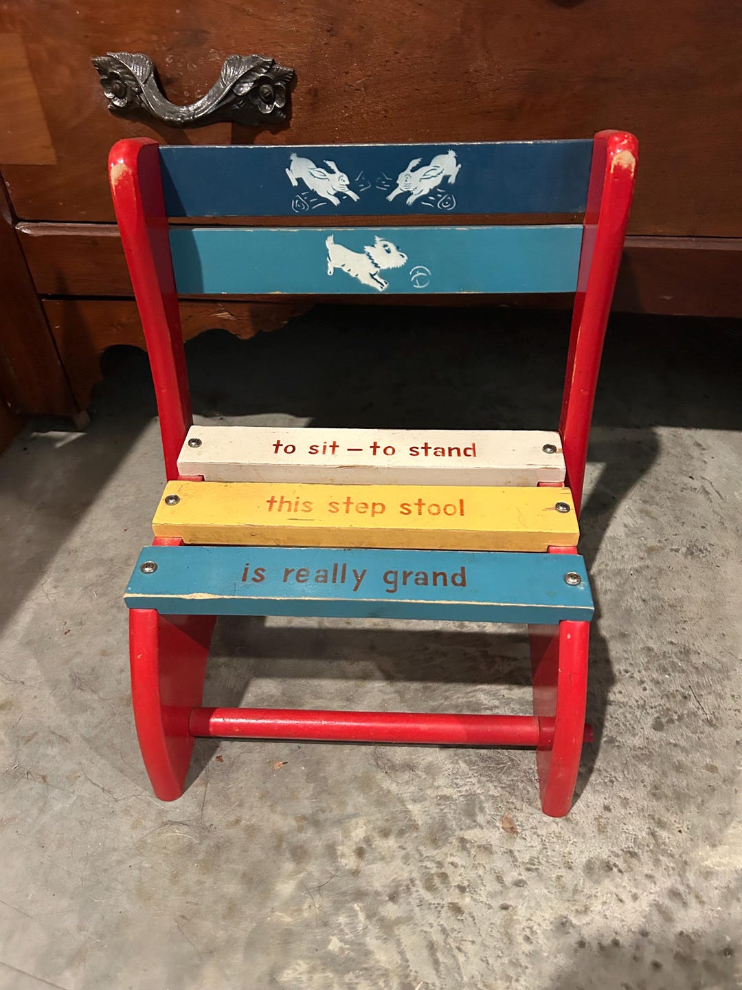 Vintage Childs Step Stool and Chair - Etsy