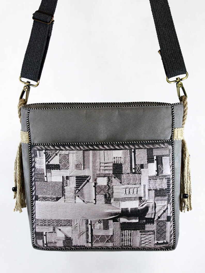 Light Grey Crossbody Bag Women Unique Style Gray Bag With Etsy