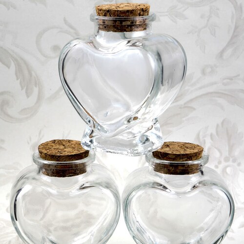 25 Perfectly Plain Collection Heart Shaped Glass Jars Set of Etsy