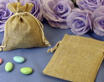 48 Burlap Pouch 5" X 7" - Set of 48