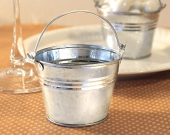 75 Miniature Galvanized Buckets - Set of 75