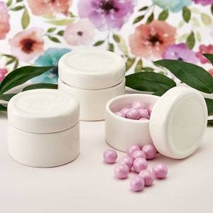 50 Perfectly plain collection Ceramic trinket jar with Epoxy dome - Set of 50