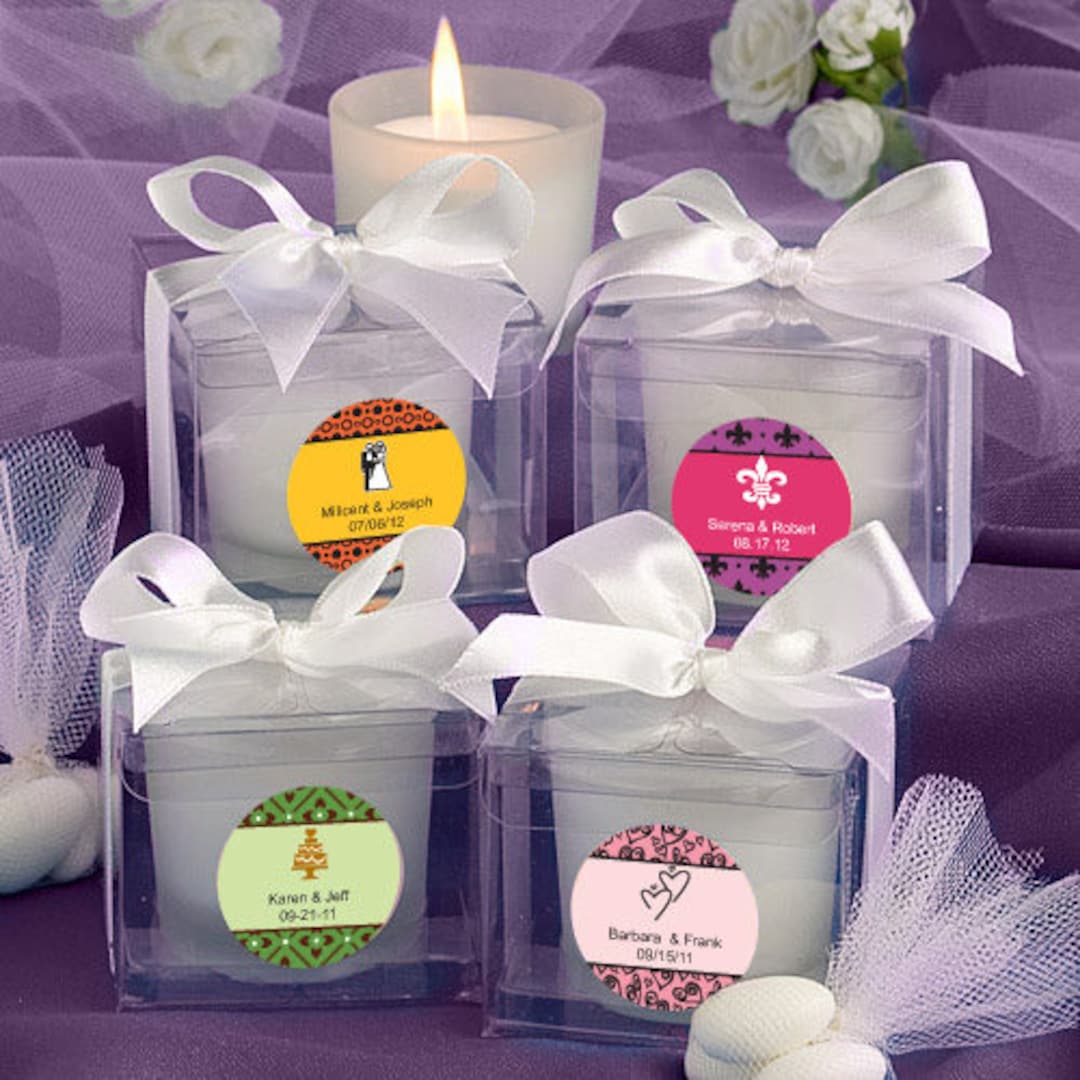 25 Personalized Votive Candle Favors With Box Set of 25 Etsy